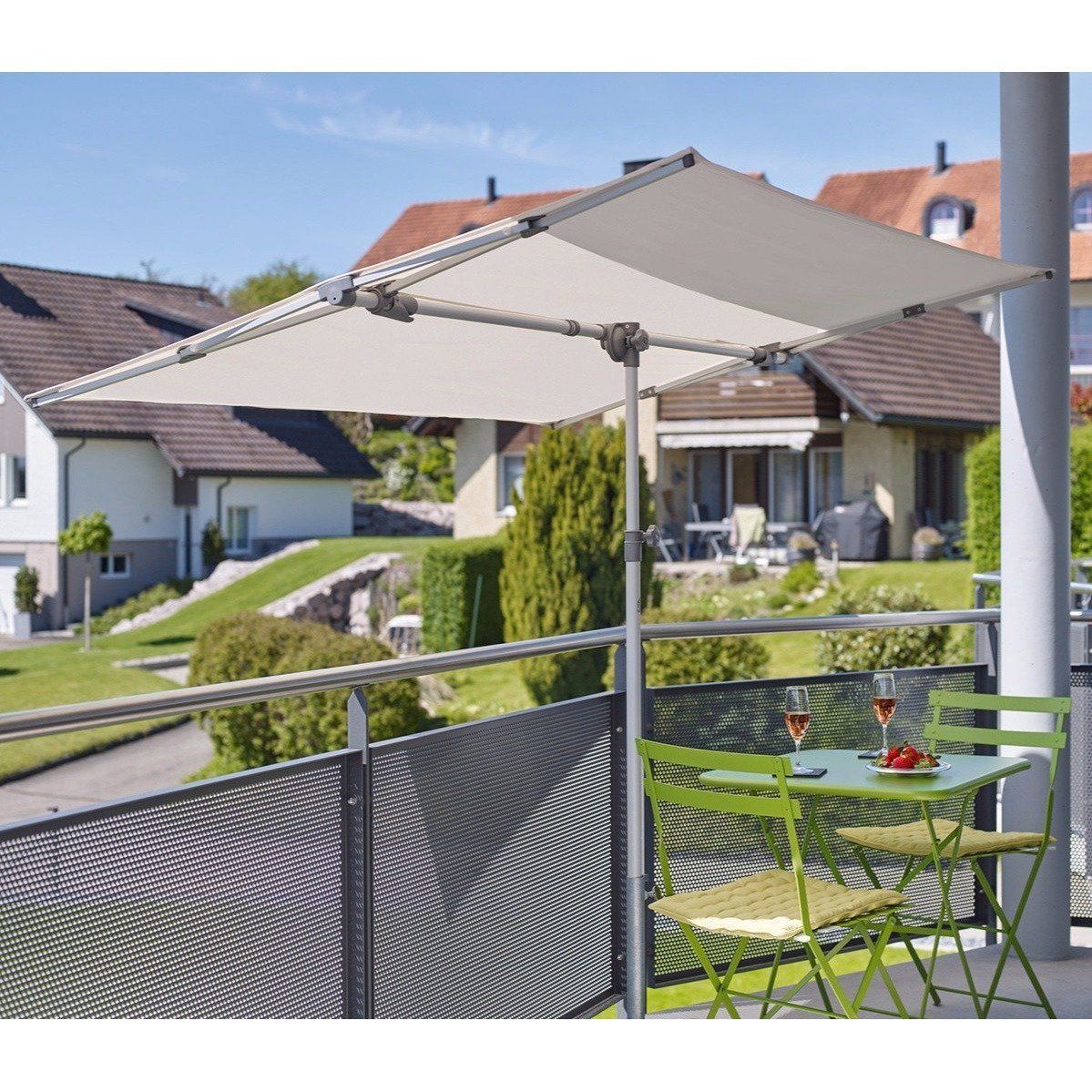 Glatz Flex Roof Parasol 2.1m x 1.5m Rectangle Class 1 - Off Grey 053