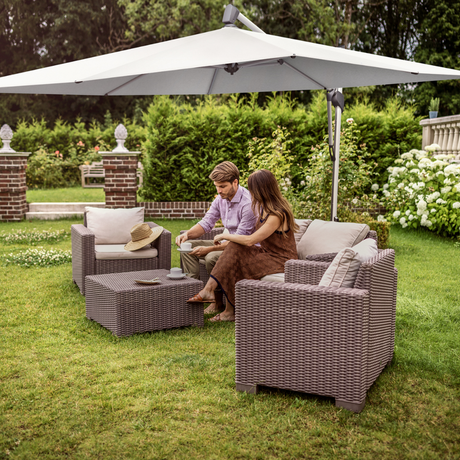 Glatz Sombrano Class 2 Square 350cm Parasol in Taupe