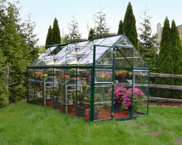 Harmony Aluminium Frame 6ft x 12ft Green Polycarbonate Greenhouse - Canopia by Palram
