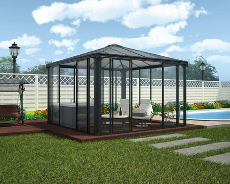 Ledro 3000 Enclosed Aluminium Grey Gazebo & Pergola - Canopia by Palram