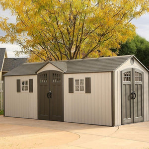 Lifetime 20x8ft Heavy Duty Plastic Shed - Dual Entrance