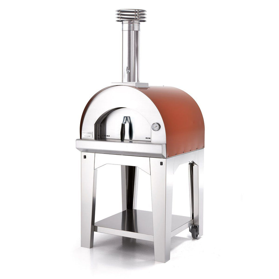 Fontana Margherita Wood Fired Pizza Oven Including Trolley - Rosso