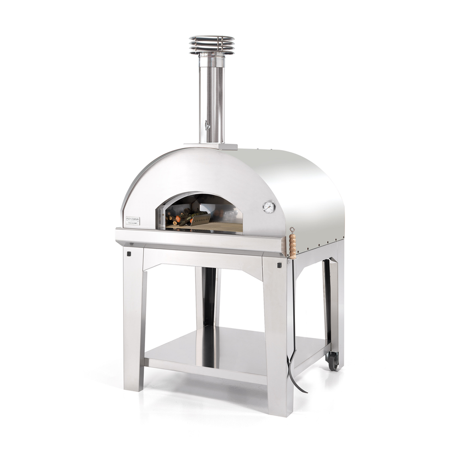 Fontana Marinara Wood Fired Pizza Oven Including Trolley - Stainless Steel