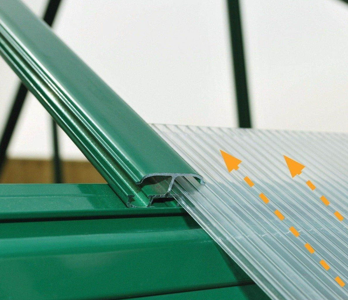 Balance Aluminium Frame 8ft x 16ft Polycarbonate Greenhouse in Green ...