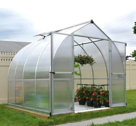 Palram Canopia Bella 8 x 8 ft Greenhouse in Silver
