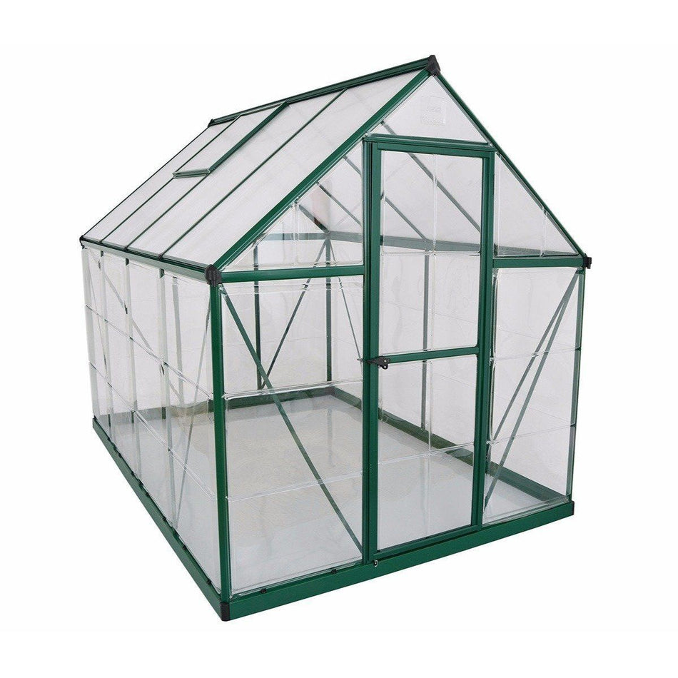 Hybrid Aluminium Frame 6x8 Green Polycarbonate Greenhouse - Canopia By Palram