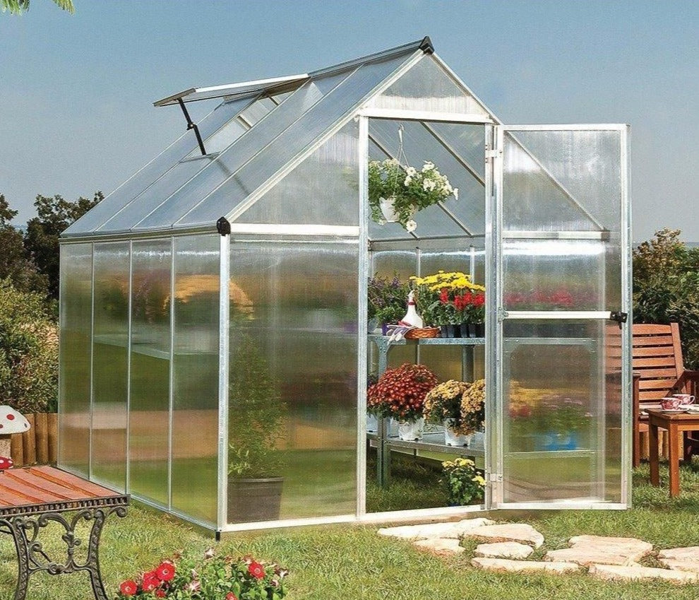 Palram Canopia Mythos 6 x 8 ft Greenhouse in Silver
