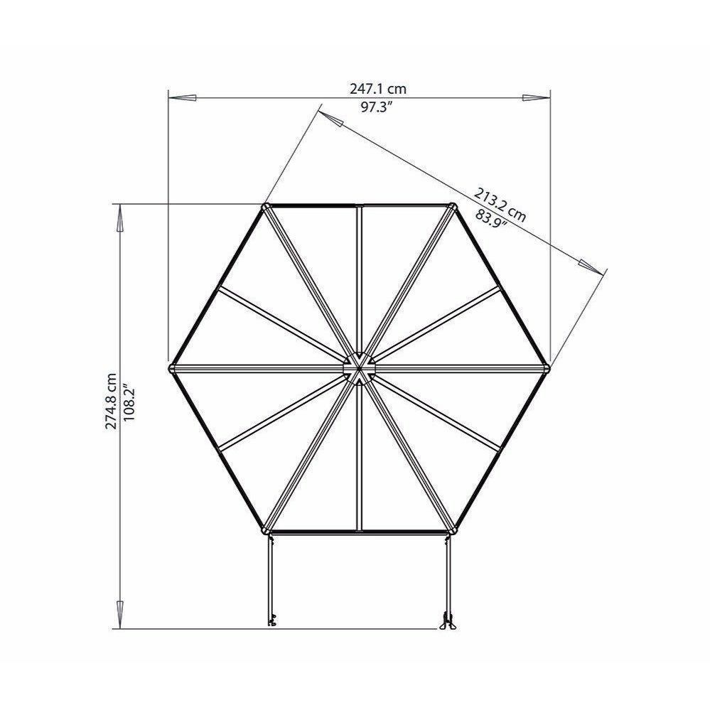 Palram Canopia Oasis 8 ft Hexagonal Greenhouse