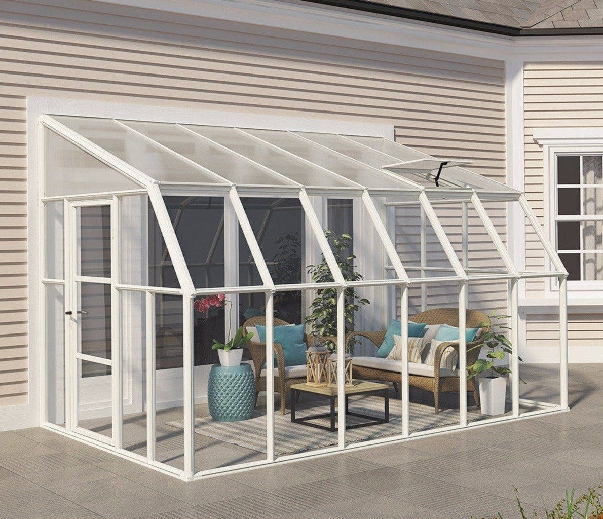 Rion 8ft x 12ft Sun Room & Patio Cover in White - Canopia by Palram