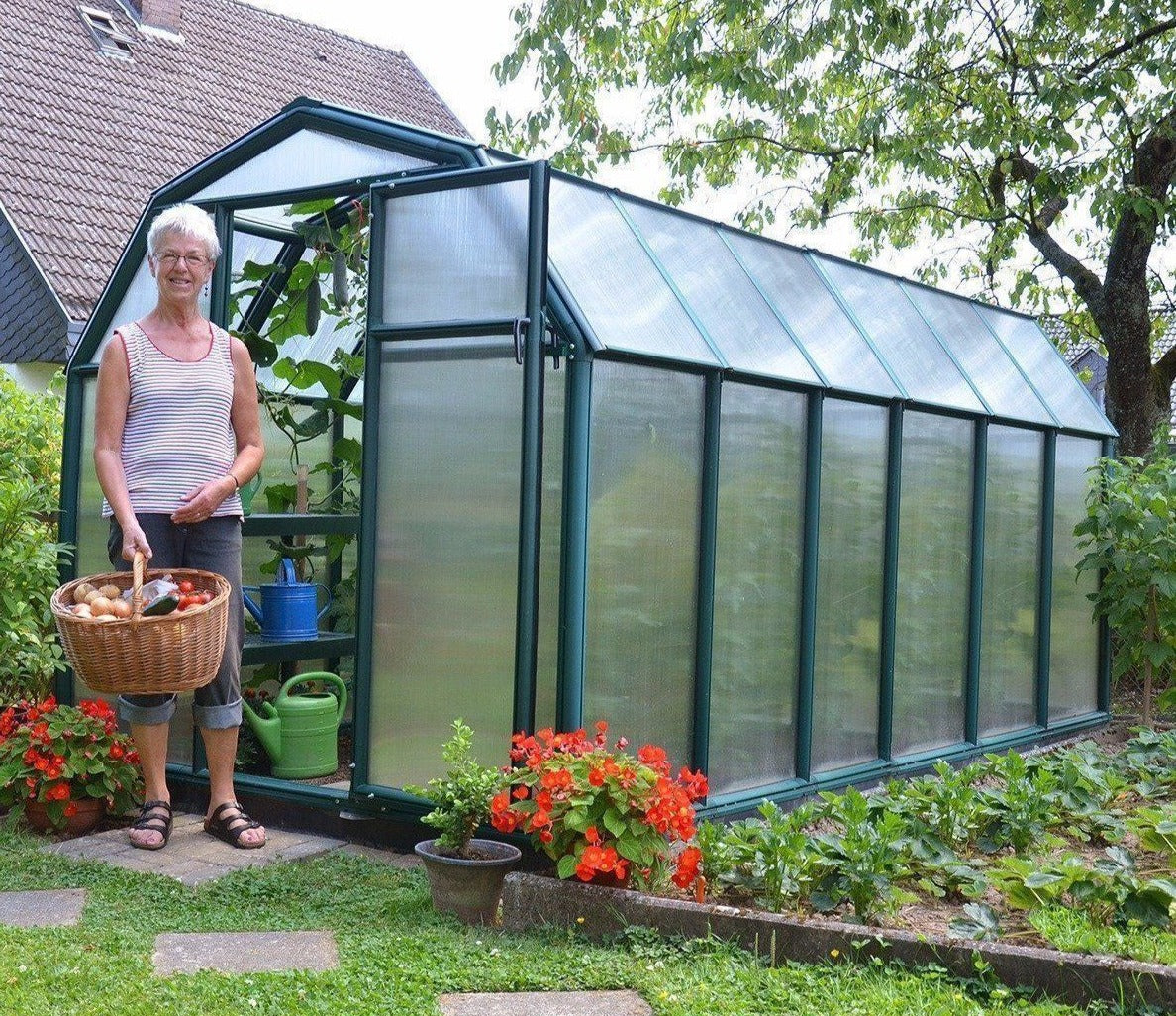 Rion EcoGrow Resin Frame 6ft x 12ft Polycarbonate Greenhouse 