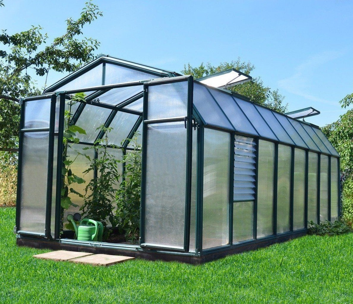 Rion Hobby Gardener Resin Frame 8ft x 16ft Polycarbonate Greenhouse
