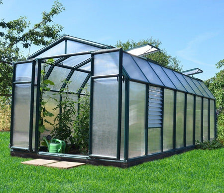 Rion Hobby Gardener Resin Frame 8ft x 16ft Polycarbonate Greenhouse