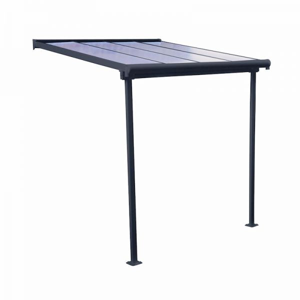 Sierra Aluminium 2.3m x 2.3m Grey Polycarbonate Patio Cover & Pergola - Canopia By Palram