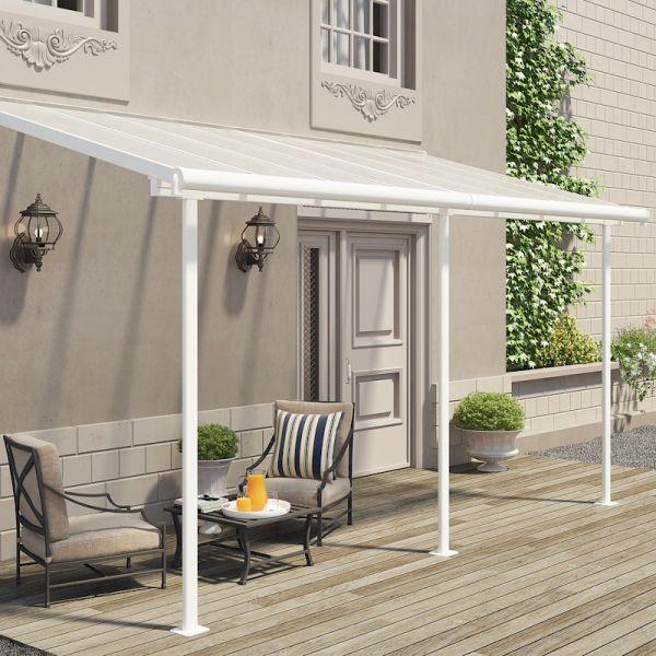 Sierra Aluminium 2.3m x 4.6m White Polycarbonate Patio Cover & Pergola - Canopia By Palram