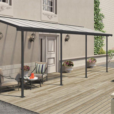 Canopia By Palram Sierra Patio Cover 2.3m x 6.9m Grey Clear