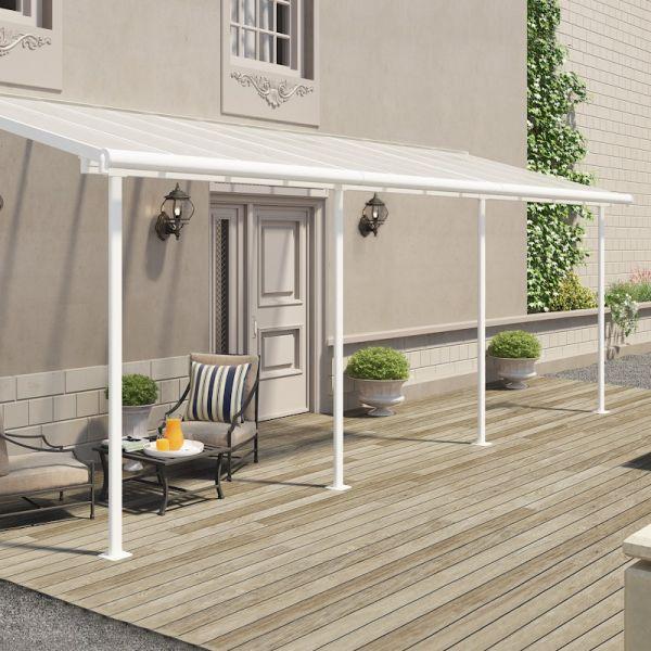 Sierra Aluminium 2.3m x 6.9m White Polycarbonate Patio Cover & Pergola - Canopia By Palram
