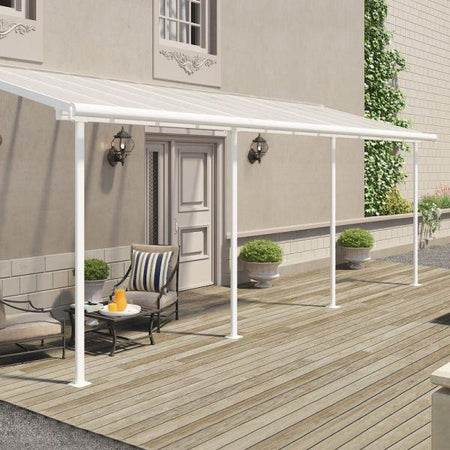 Sierra Aluminium 2.3m x 6.9m White Polycarbonate Patio Cover & Pergola - Canopia By Palram