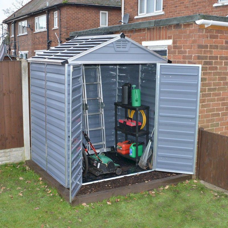 SkyLight Plastic 6x5 Dark Grey Apex Garden Shed - Canopia by Palram
