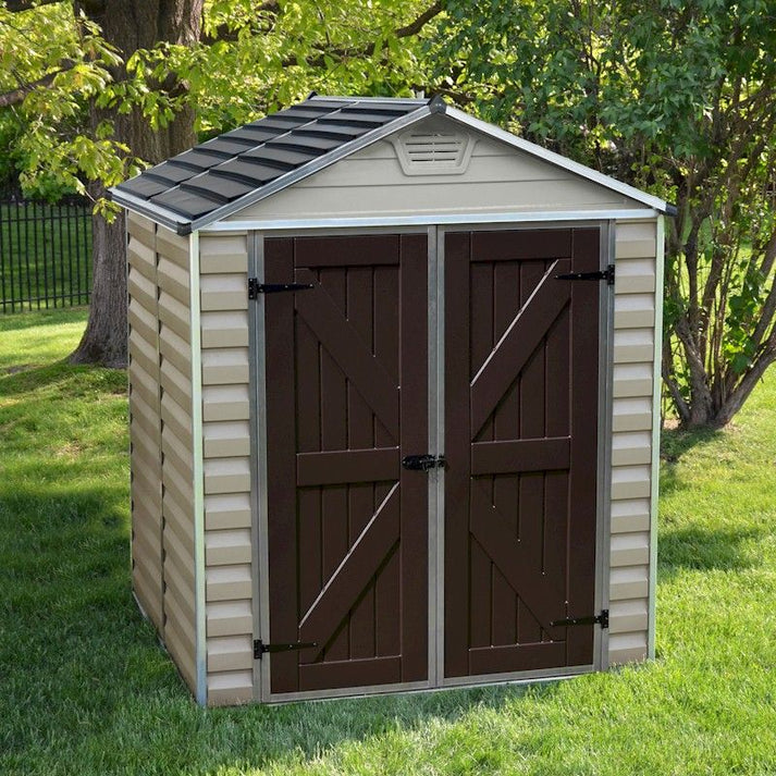 SkyLight Plastic 6x5 Tan Garden Shed