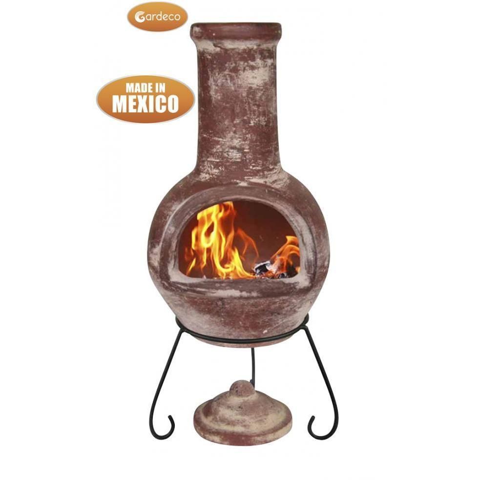 Colima Large Mexican Chimenea in Red