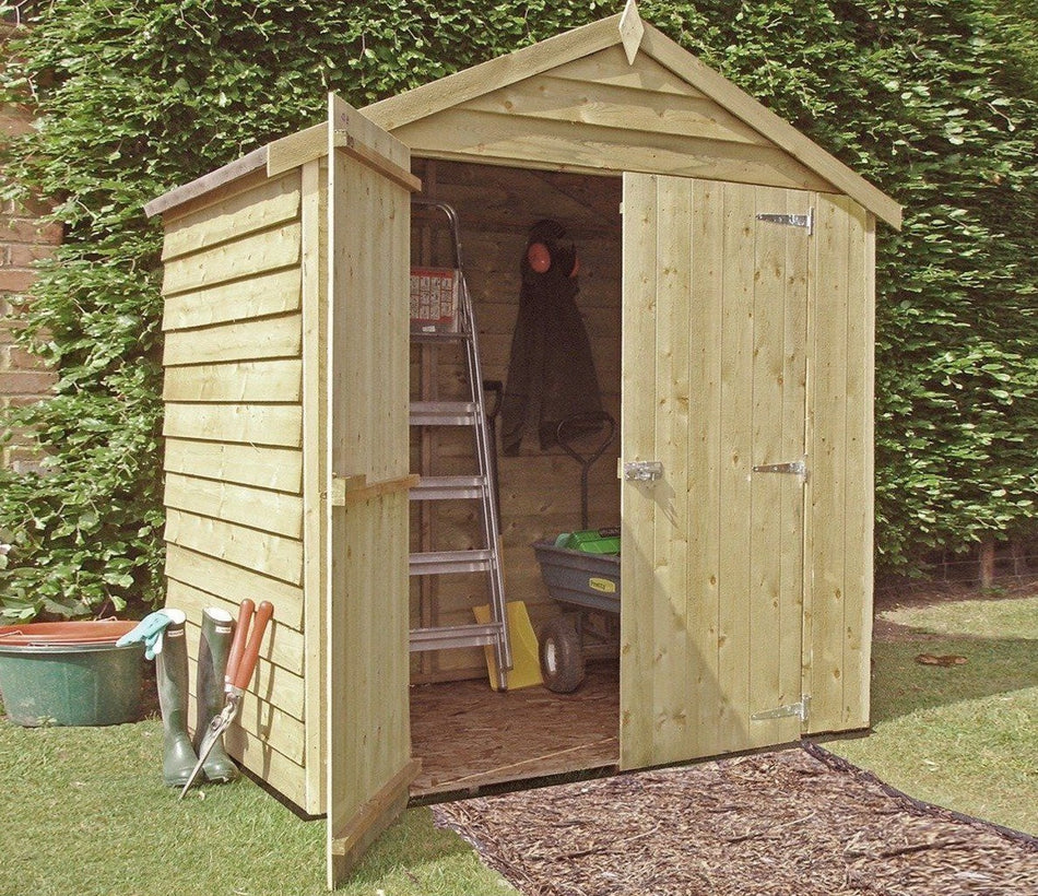 Shire 4x6 Pressure Treated Overlap Garden Shed with Double Doors