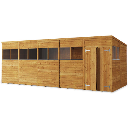 Store More Overlap Pent Shed - 20x8 Windowed