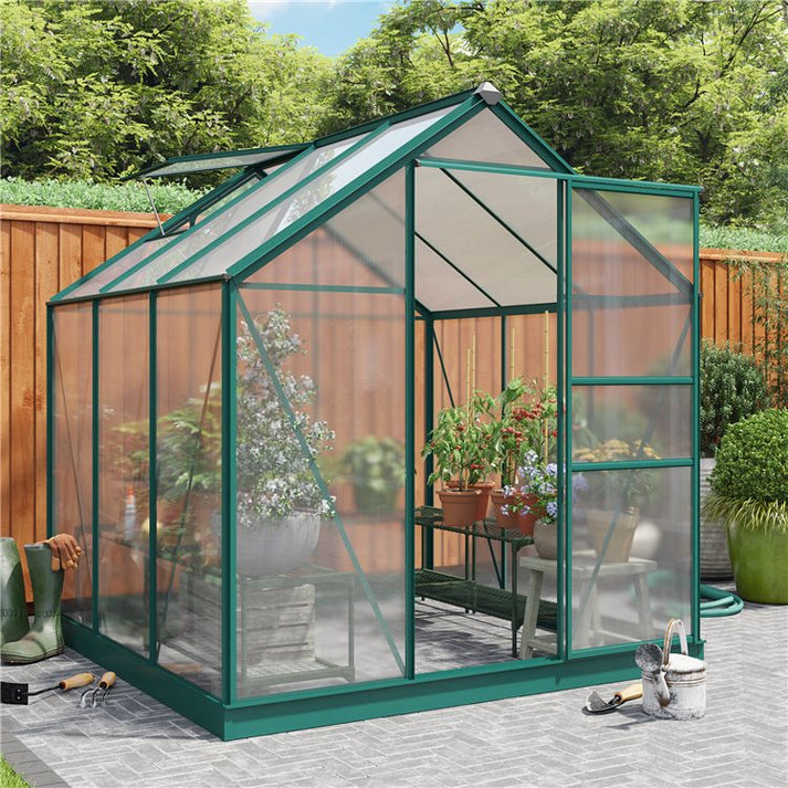 Rosette Hobby Aluminium Polycarbonate Greenhouse 6x6